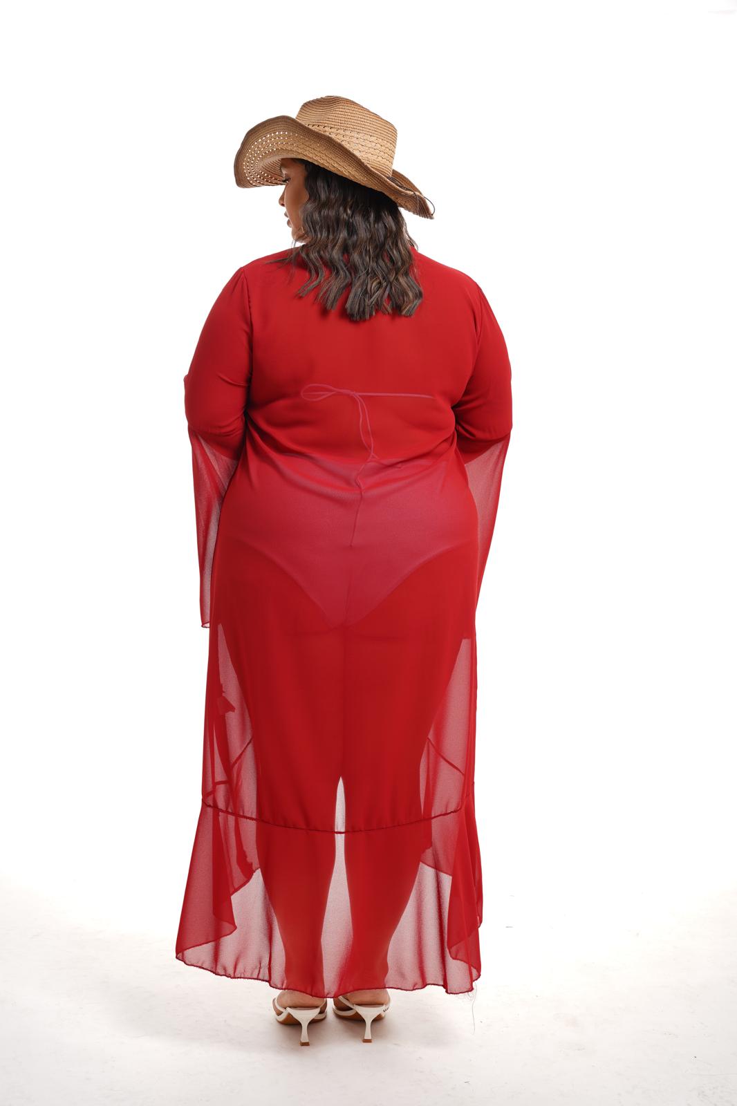 Kimono Rouches Bordeaux