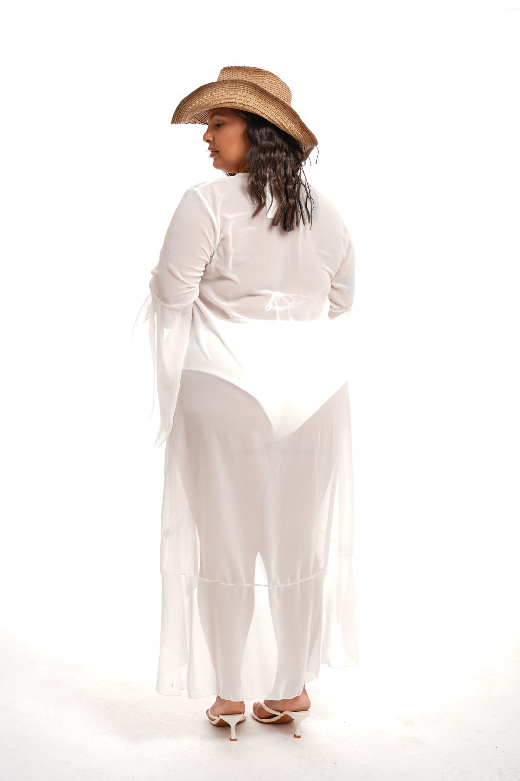 Kimono Rouches Bianco