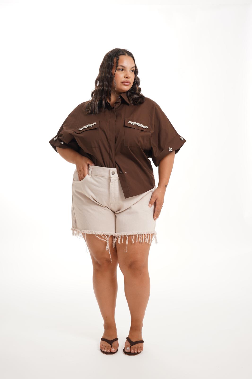 Shorts Jeans Beige