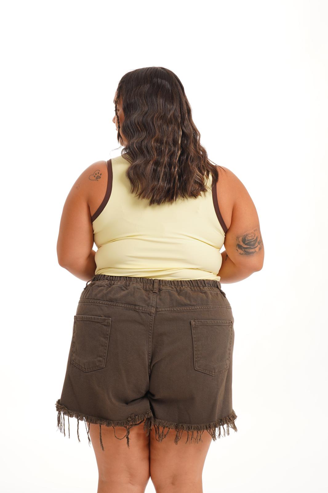 Shorts Jeans Marrone