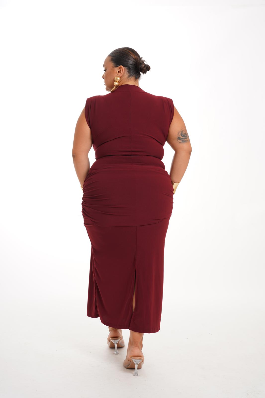 Abito Spalline Bordeaux