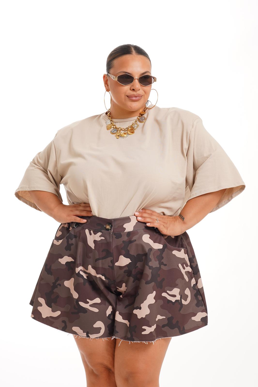 Shorts Farfalla Sfrangiato Militare