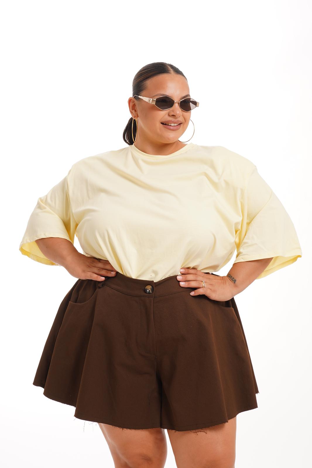 Shorts Farfalla Sfrangiato Marrone