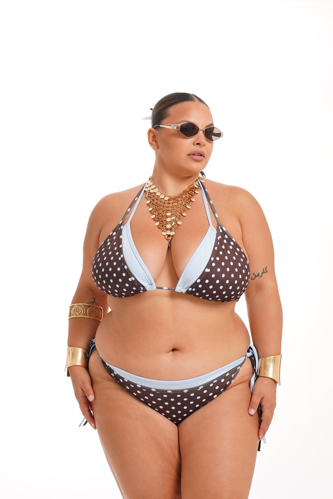Costume Marea Pois Marrone