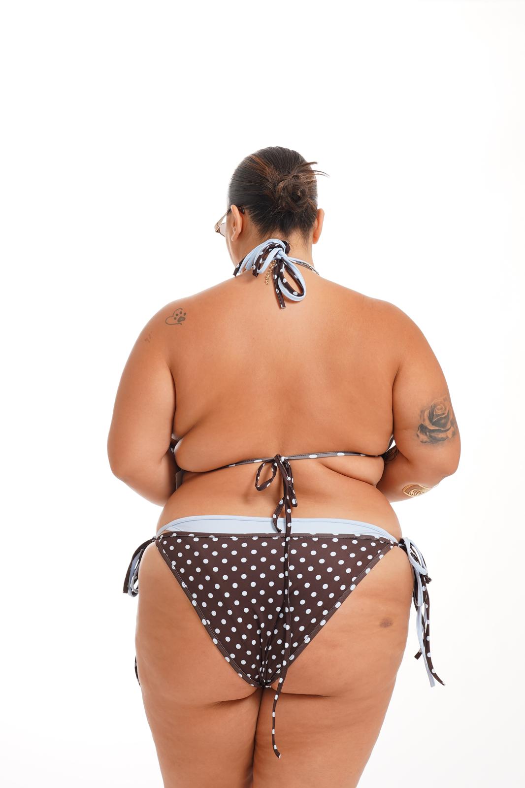 Costume Marea Pois Marrone
