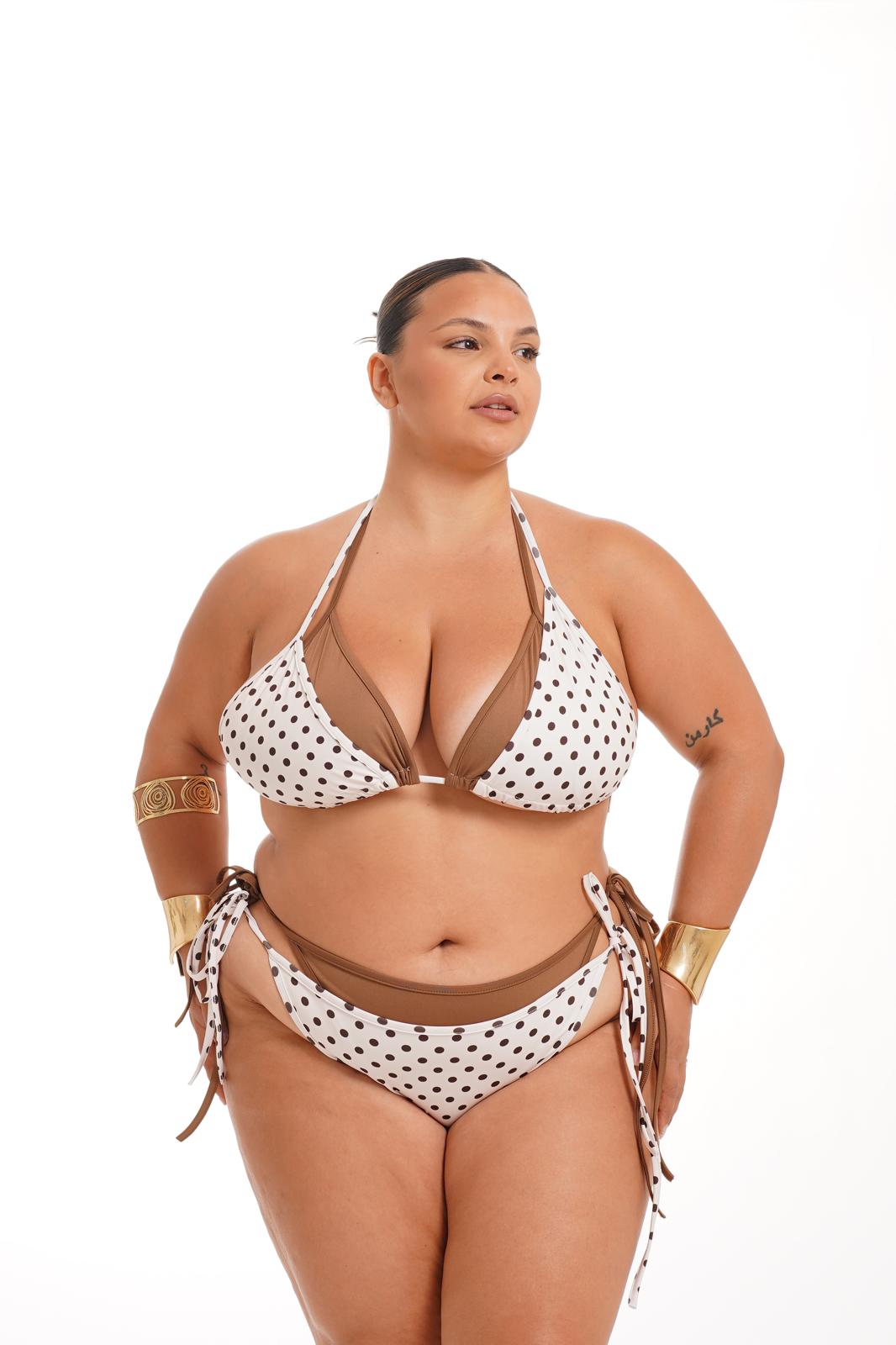 Costume Marea Pois Beige