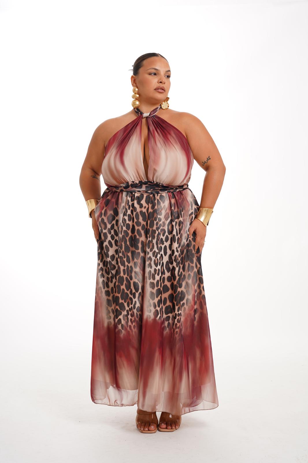 Dress Penny Maculato Bordeaux
