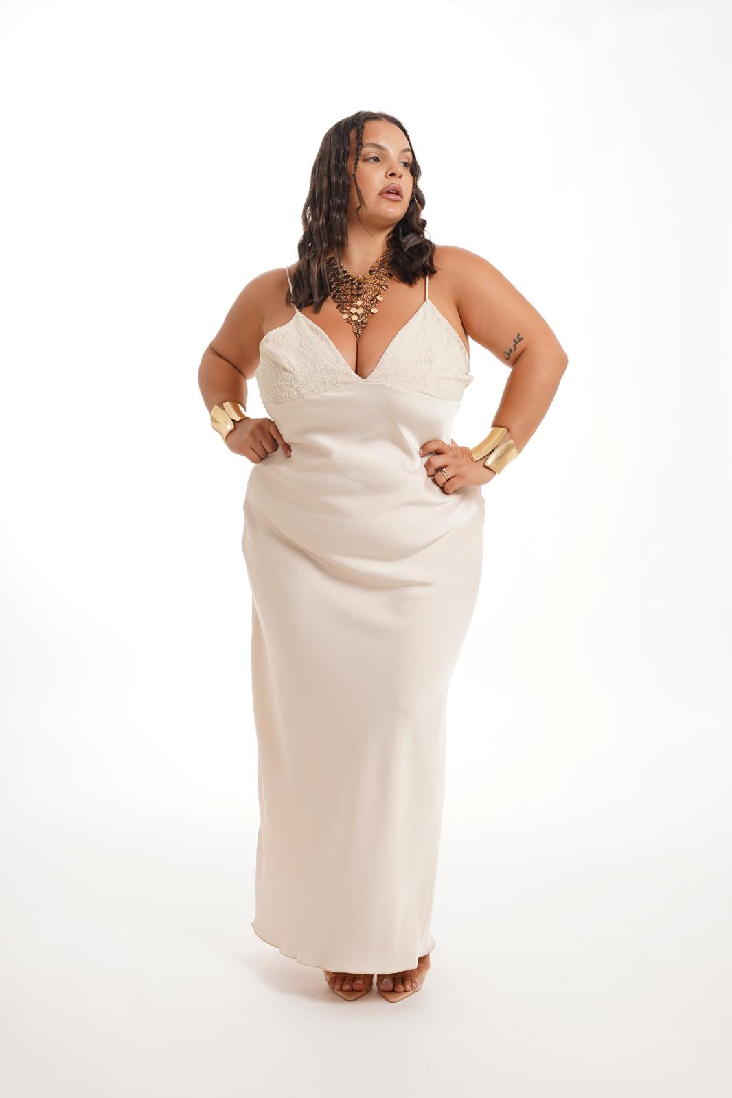 Dress Sissy Raso e Pizzo Panna