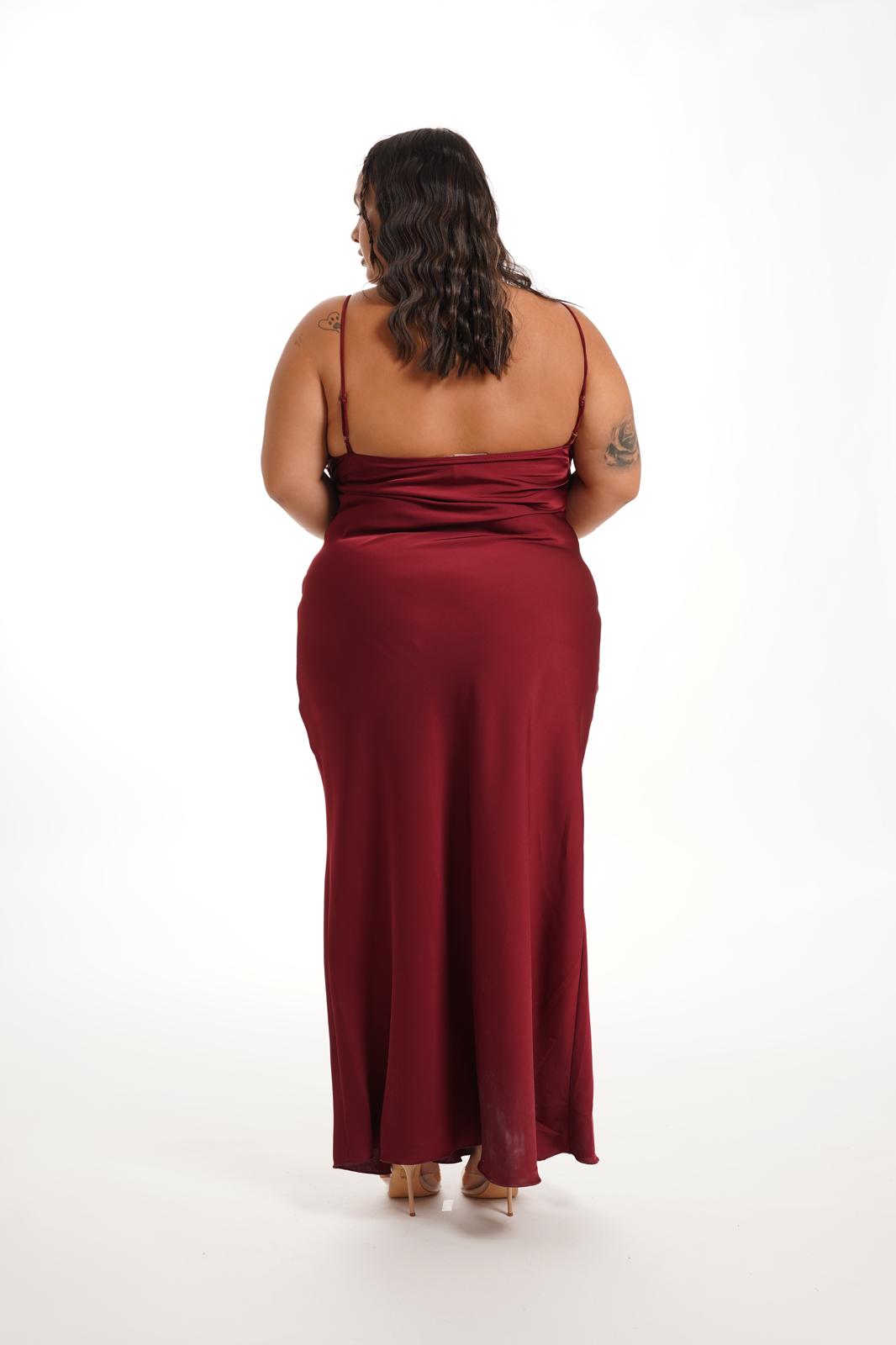 Dress Sissy Raso e Pizzo Bordeaux