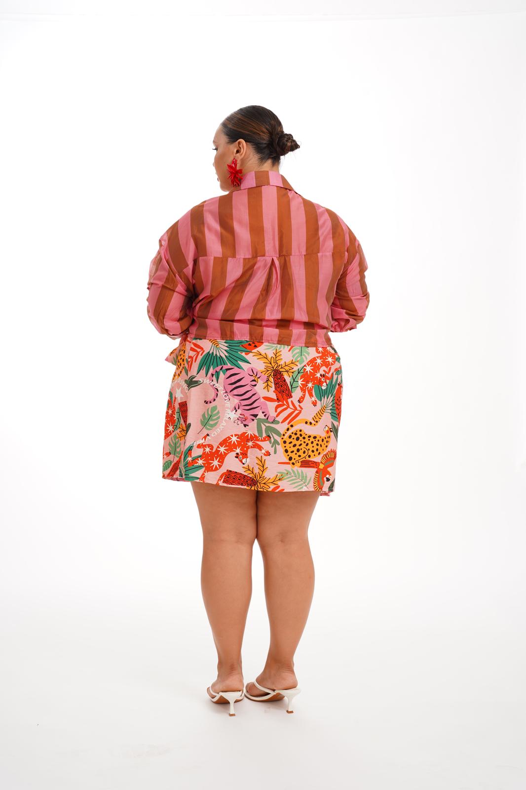 Camicia A Righe Ruggine\Rosa