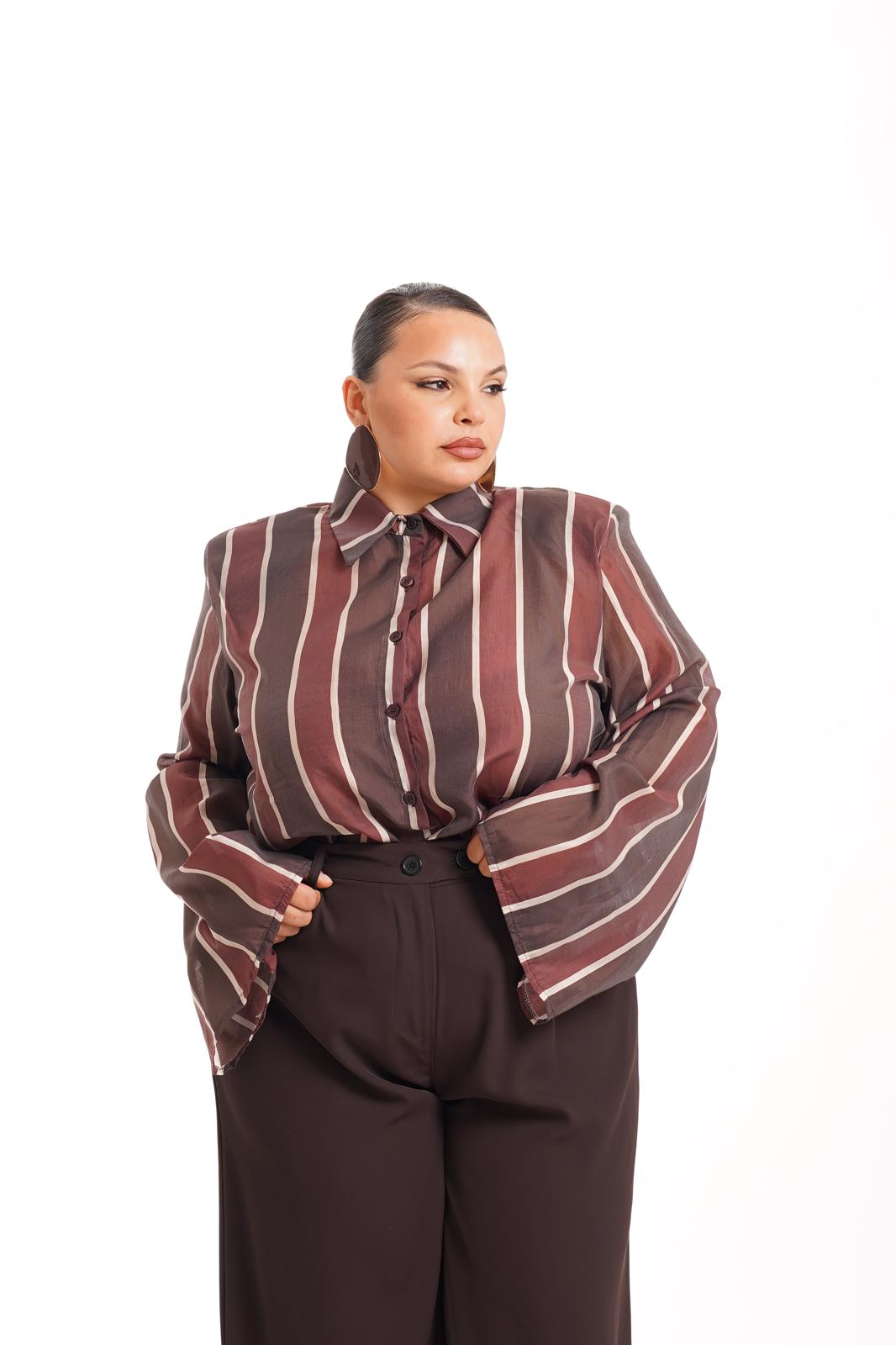 Camicia Marisa Righe Bordeaux