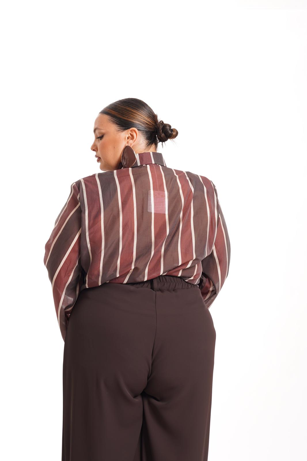 Camicia Marisa Righe Bordeaux
