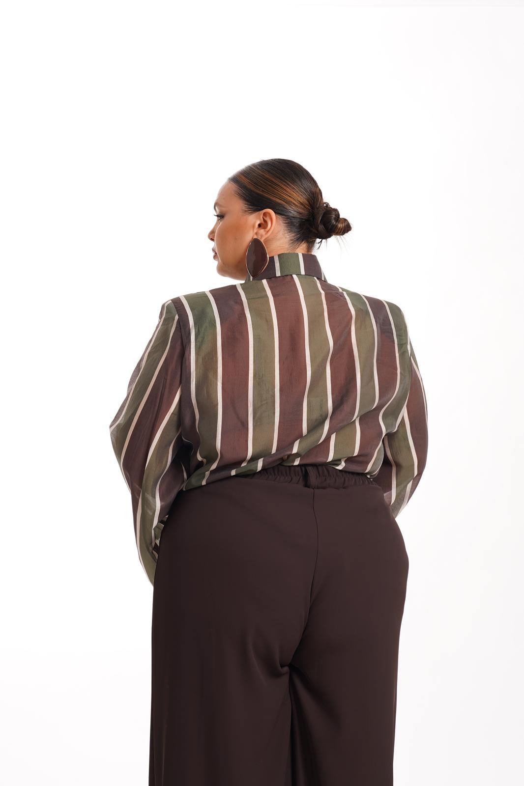 Camicia Marisa Righe Verdi