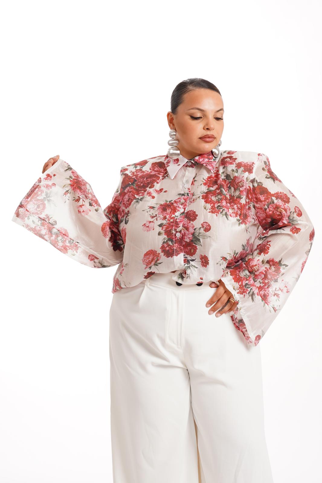 Camicia Marisa Fiori Rossi