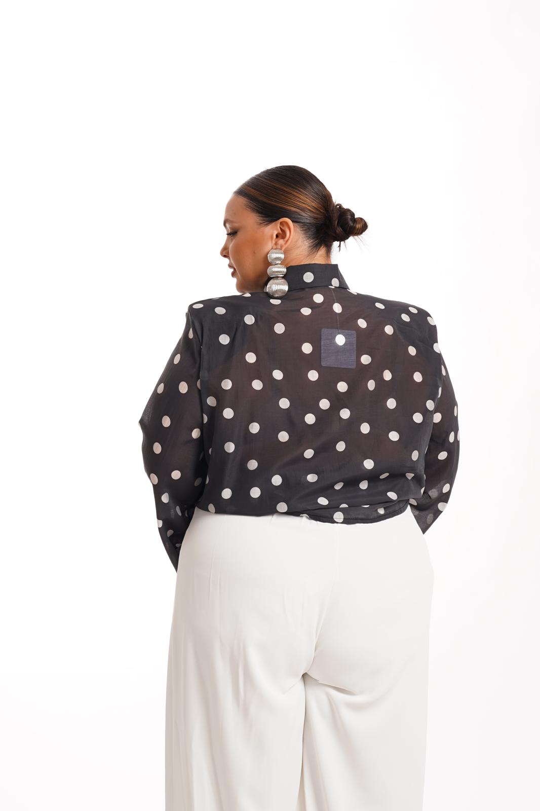 Camicia Marisa Pois Nera