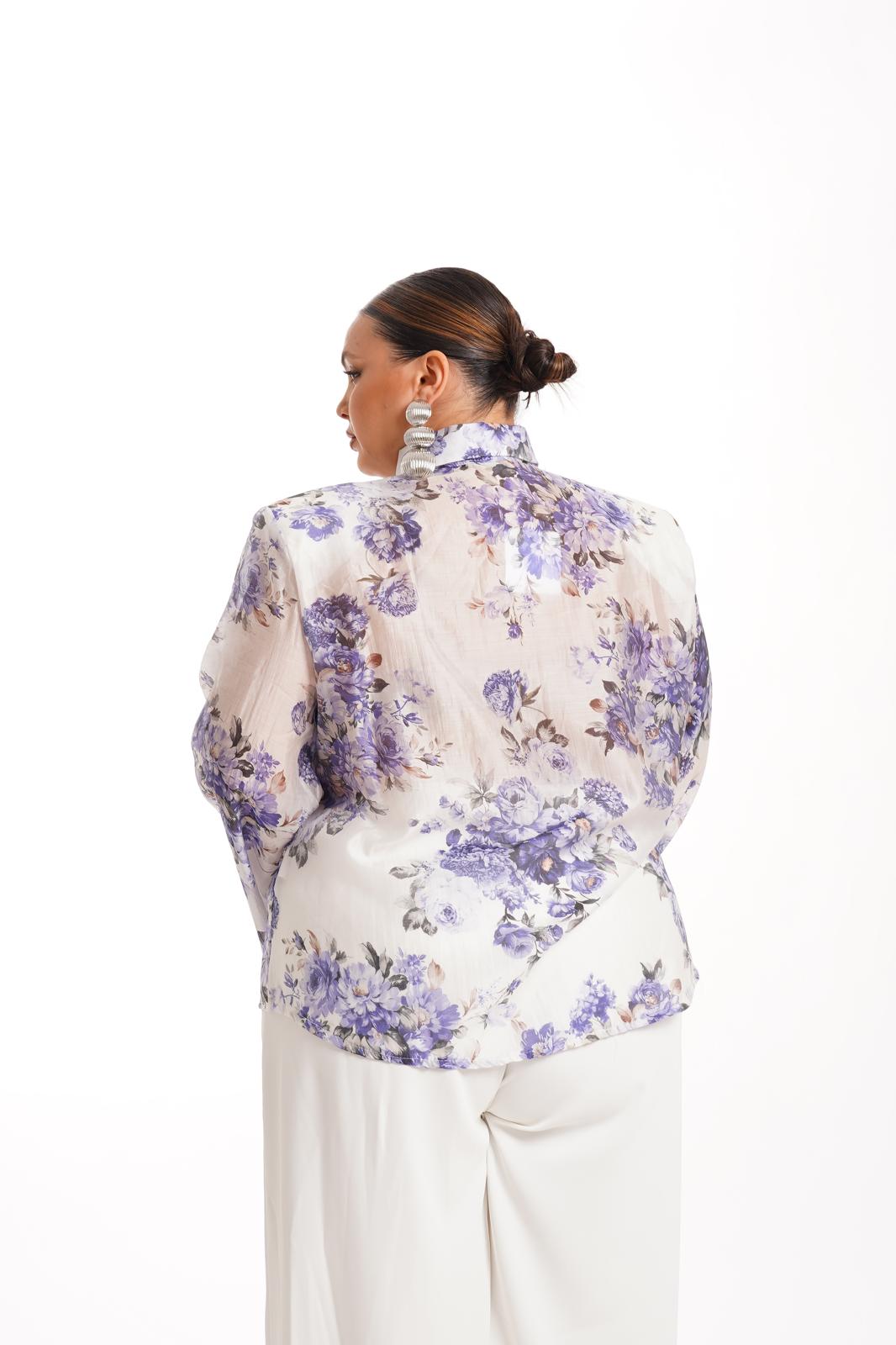 Camicia Marisa Fiori Azzurri