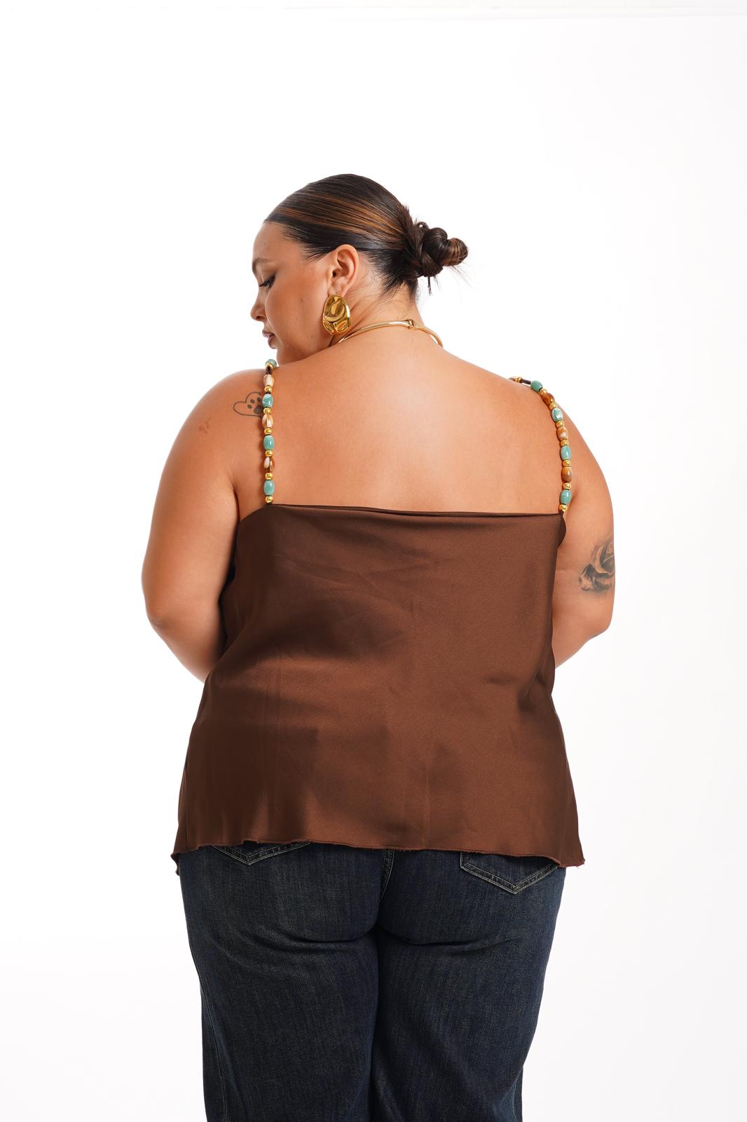 Top Perline Marrone