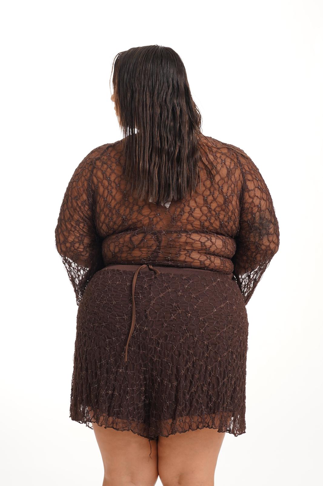 Coordinato Thai In Pizzo Marrone