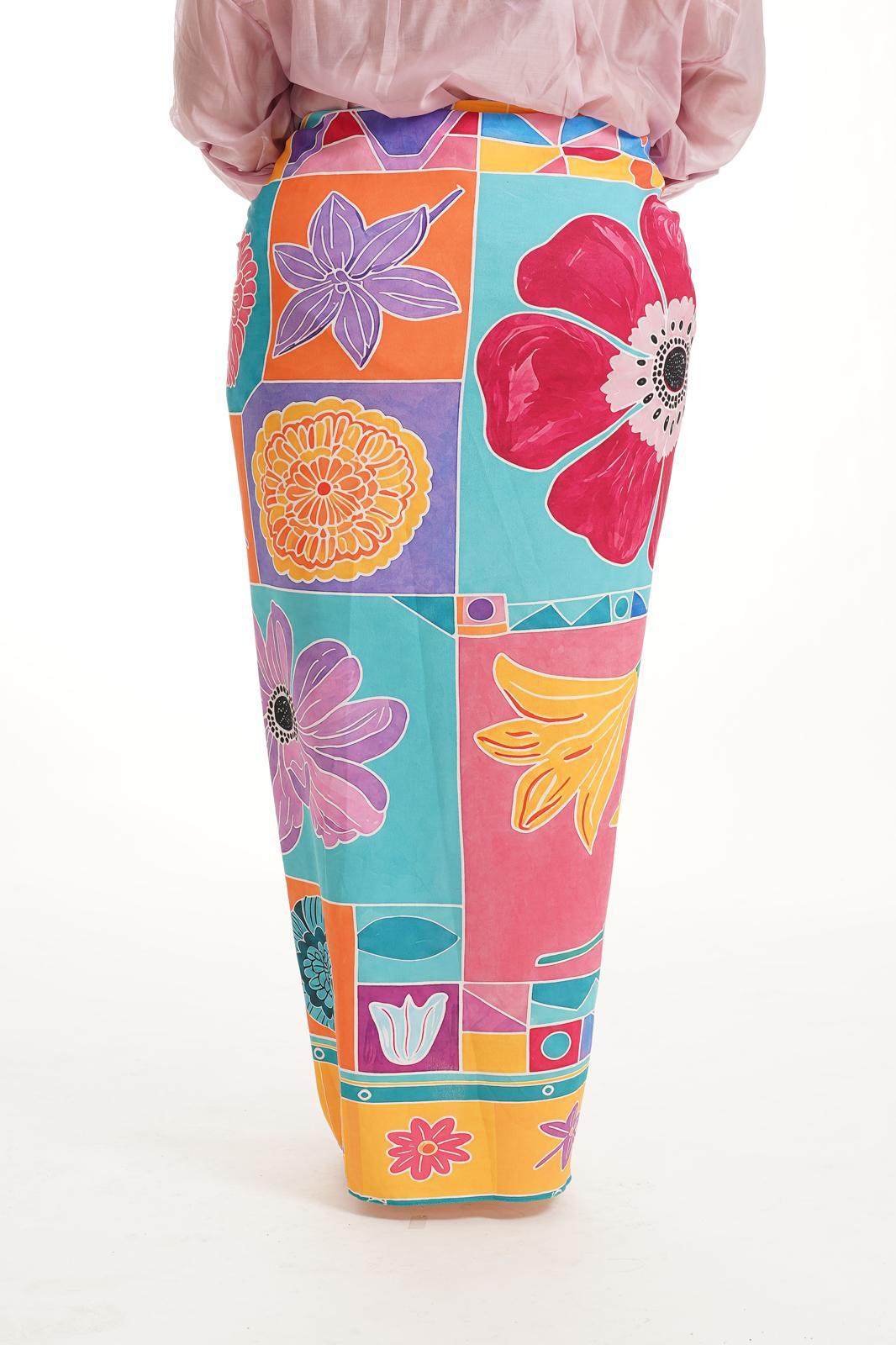 Gonna Pareo Fantasy Flower Fucsia