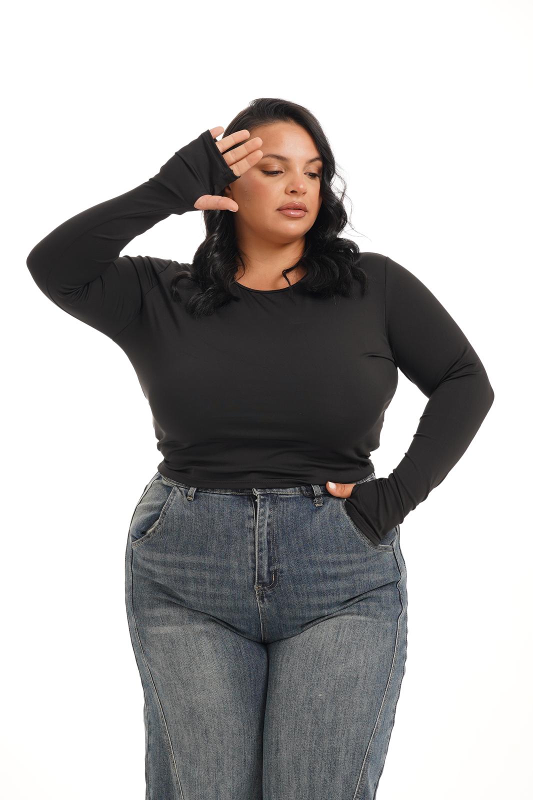 Maglia Crop Sport Nera