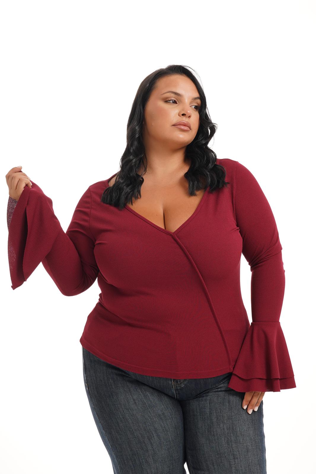 Maglia A Costine Camilla Bordeaux