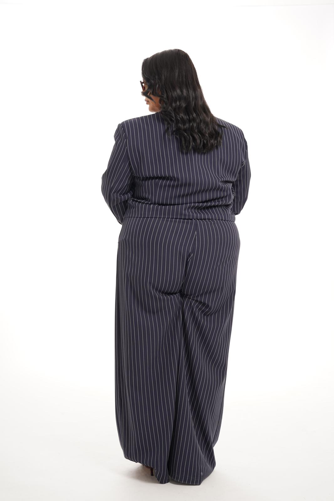 Tailleur Gessato Work Blu