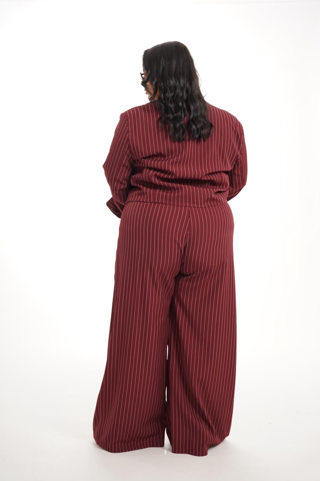 Tailleur Gessato Work Bordeaux