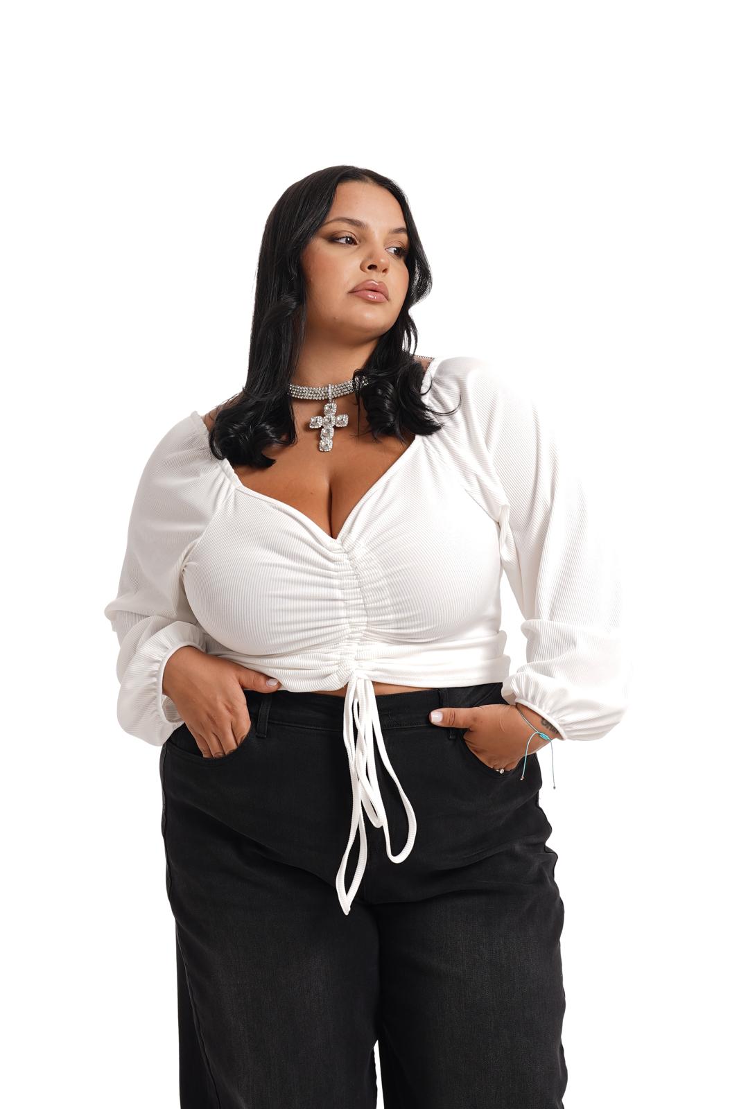 Maglia Drappeggio Bianco