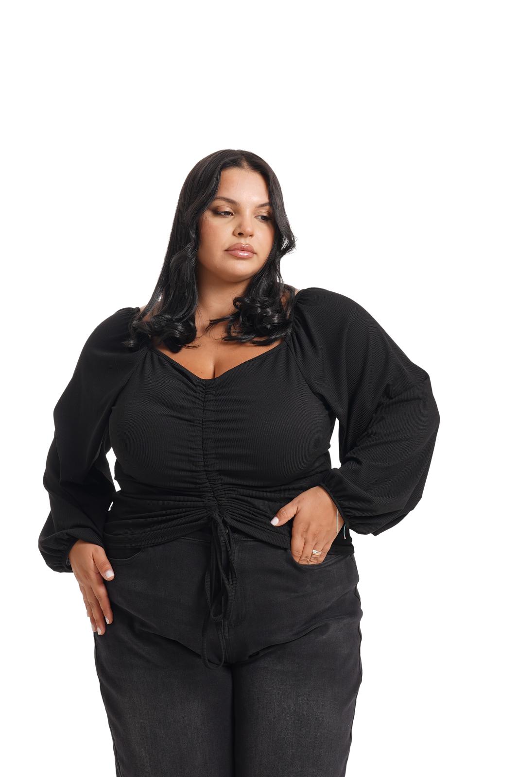 Maglia Drappeggio Nero
