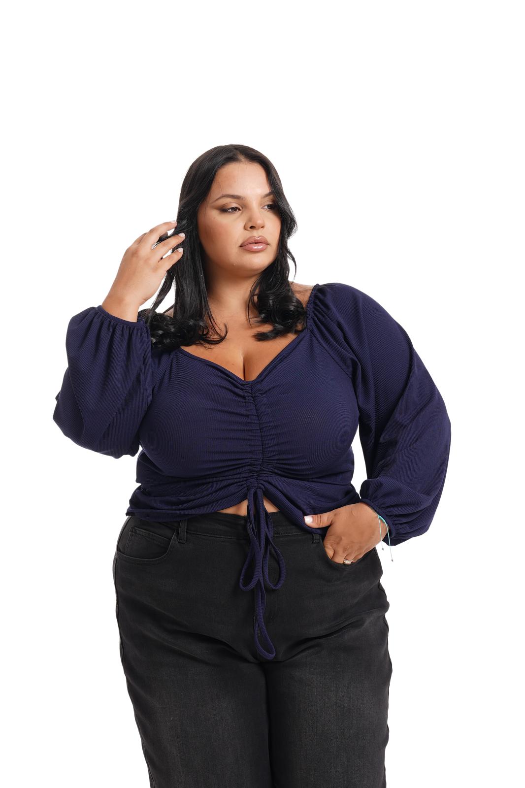 Maglia Drappeggio Blu