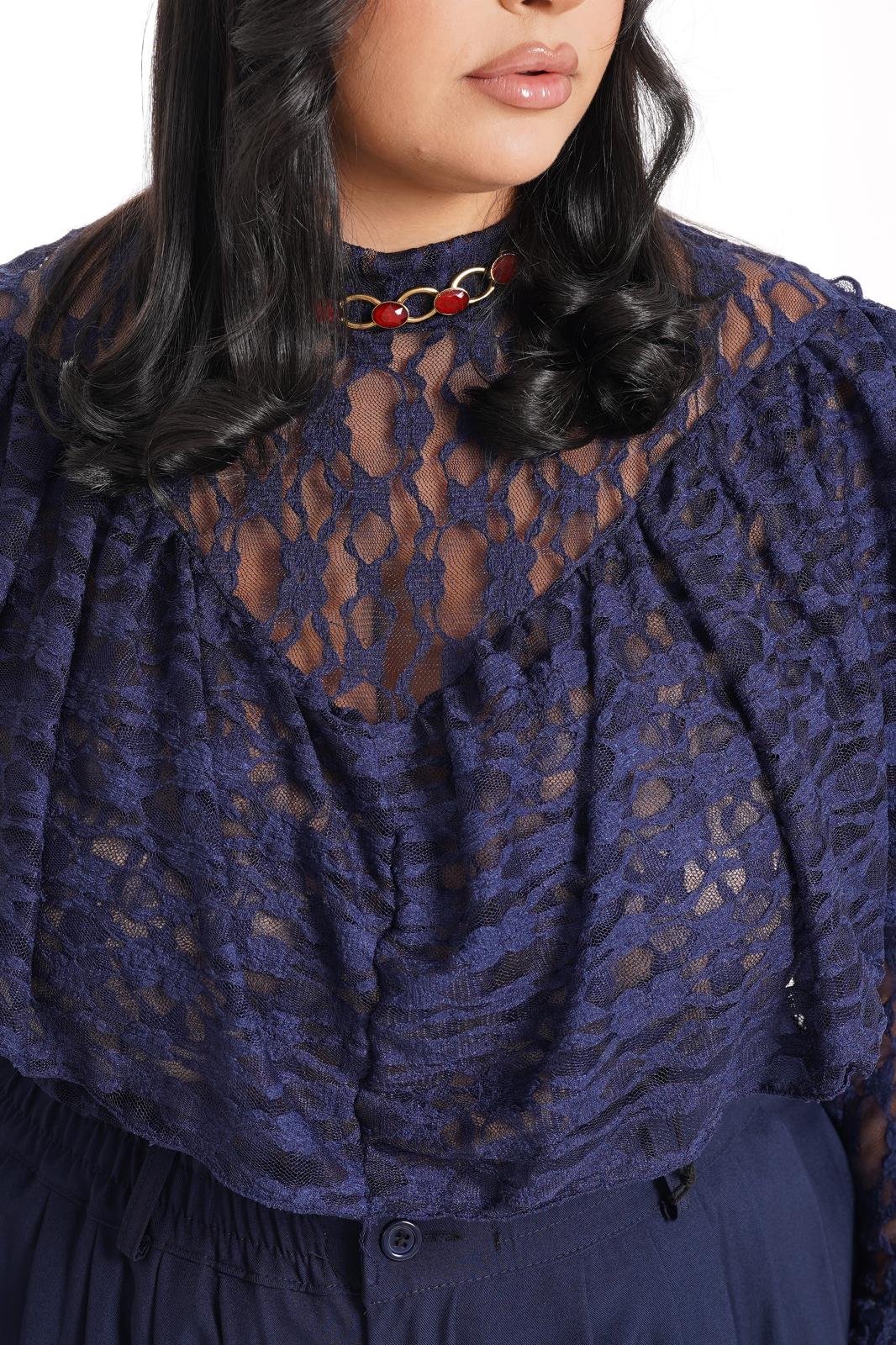 Blusa Karol In Pizzo Blu