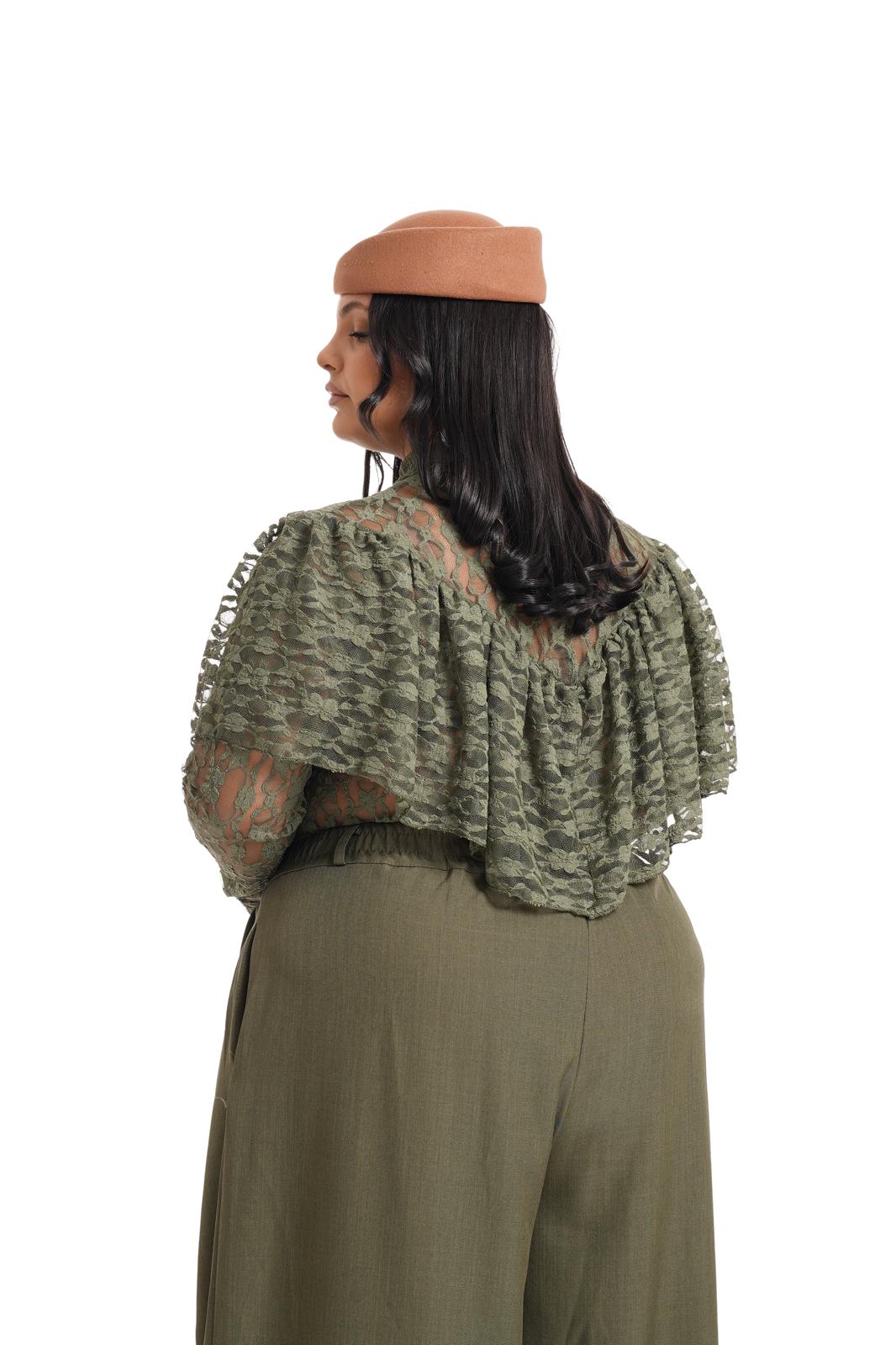 Blusa Karol In Pizzo Verde