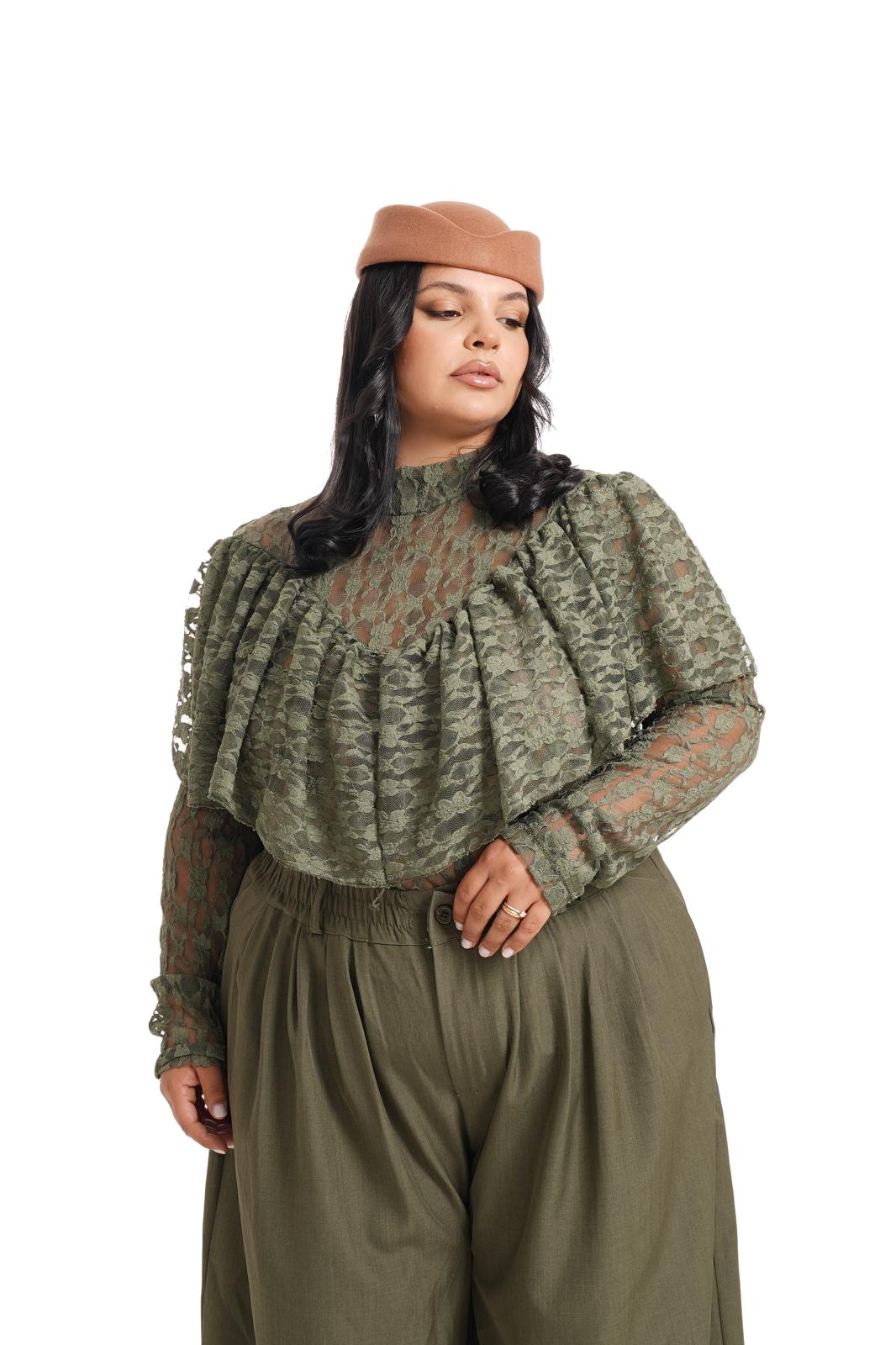 Blusa Karol In Pizzo Verde