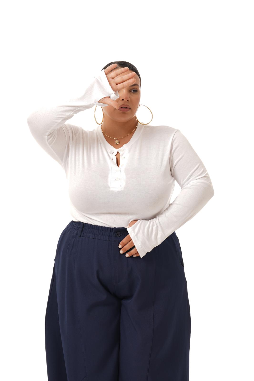 Maglia Bottoncini Bianca