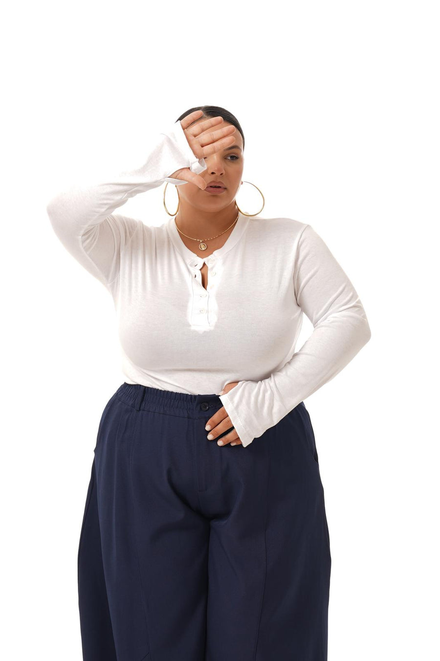 Maglia Bottoncini Bianca