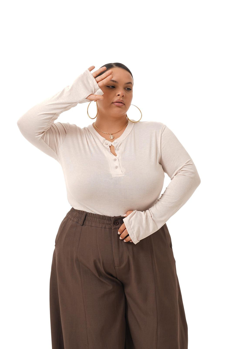 Maglia Bottoncini Panna