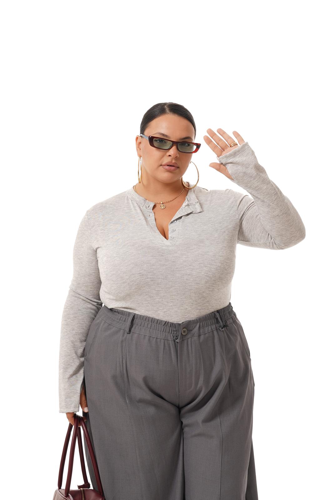 Maglia Bottoncini Grigia