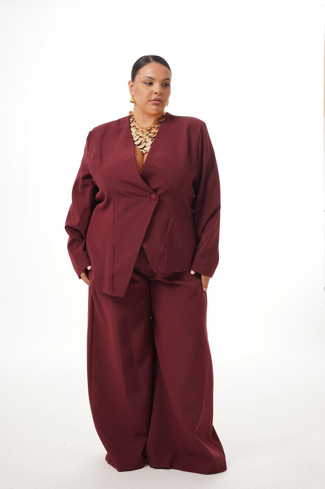 Tailleur Asimmetrico Bordeaux