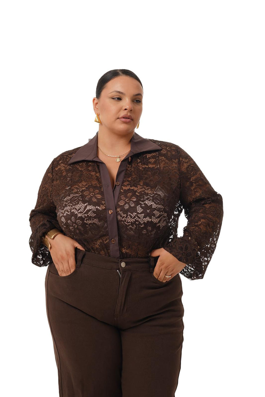 Body Glow Merletto Marrone