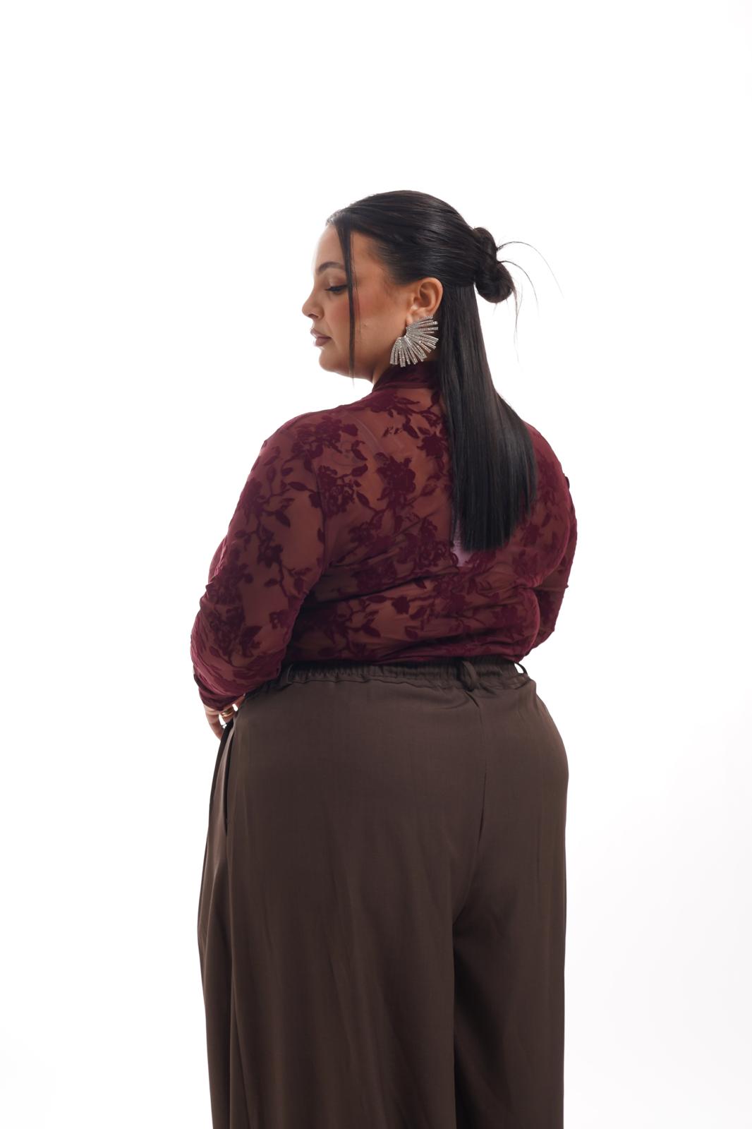 Maglia Semitrasparente Bordeaux
