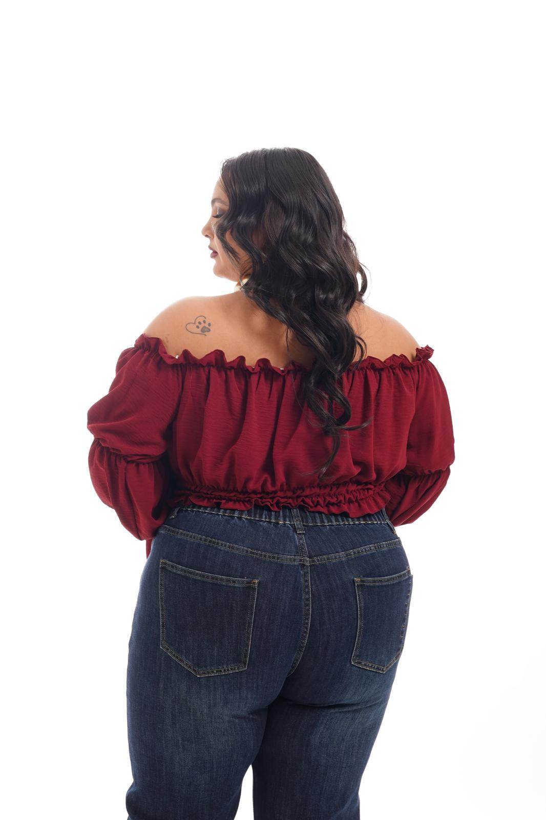 Blusa Crop Bordeaux