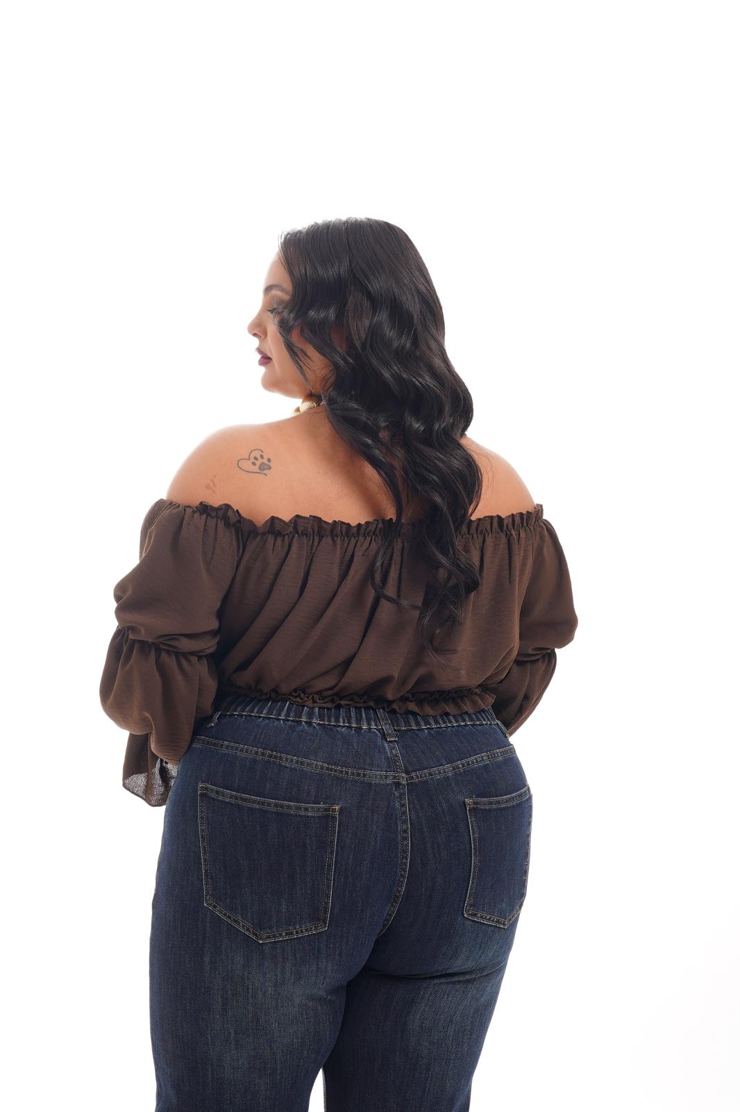 Blusa Crop Marrone