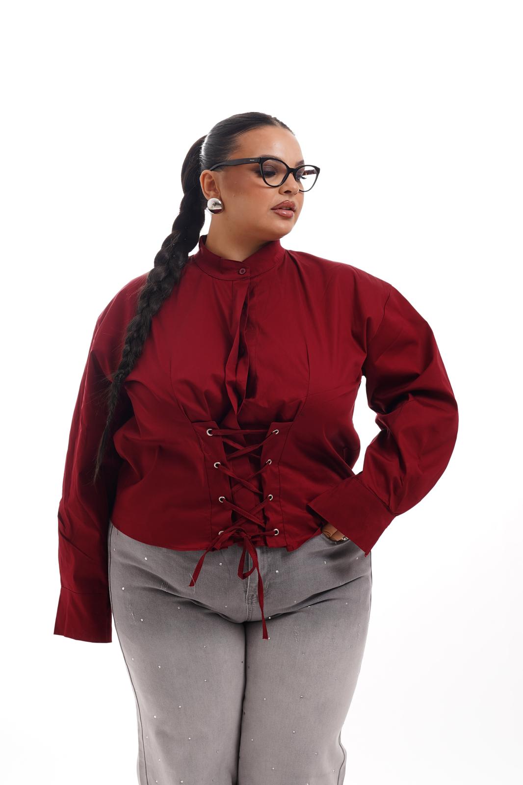 Camicia Stringhe Bordeaux