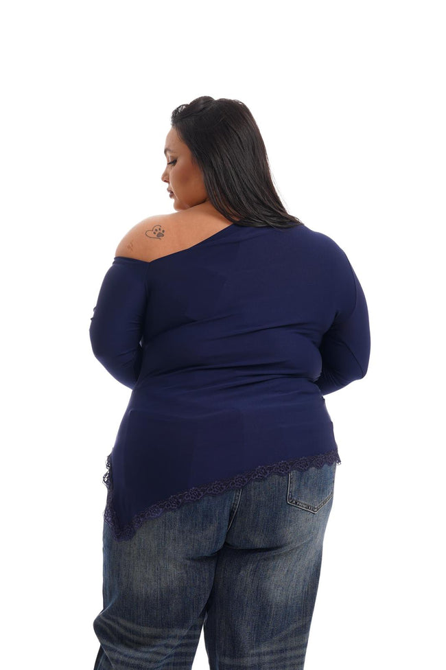 Maglia In Lycra Details Blu