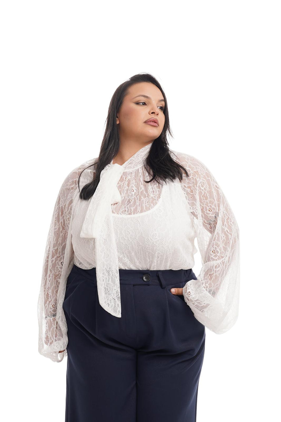 Blusa Semitrasparente Elegant Bianca