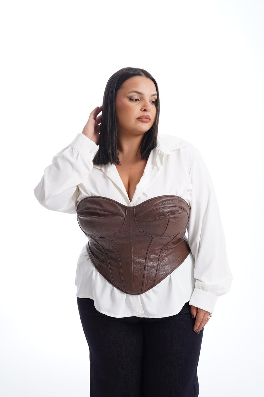 Corsetto In Ecopelle Marrone