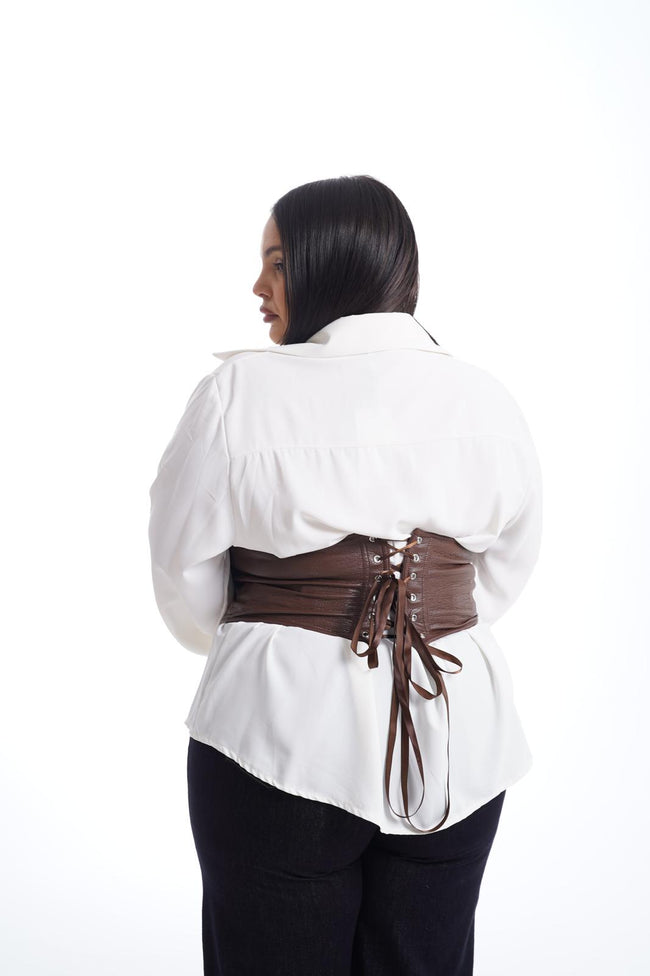 Corsetto In Ecopelle Marrone