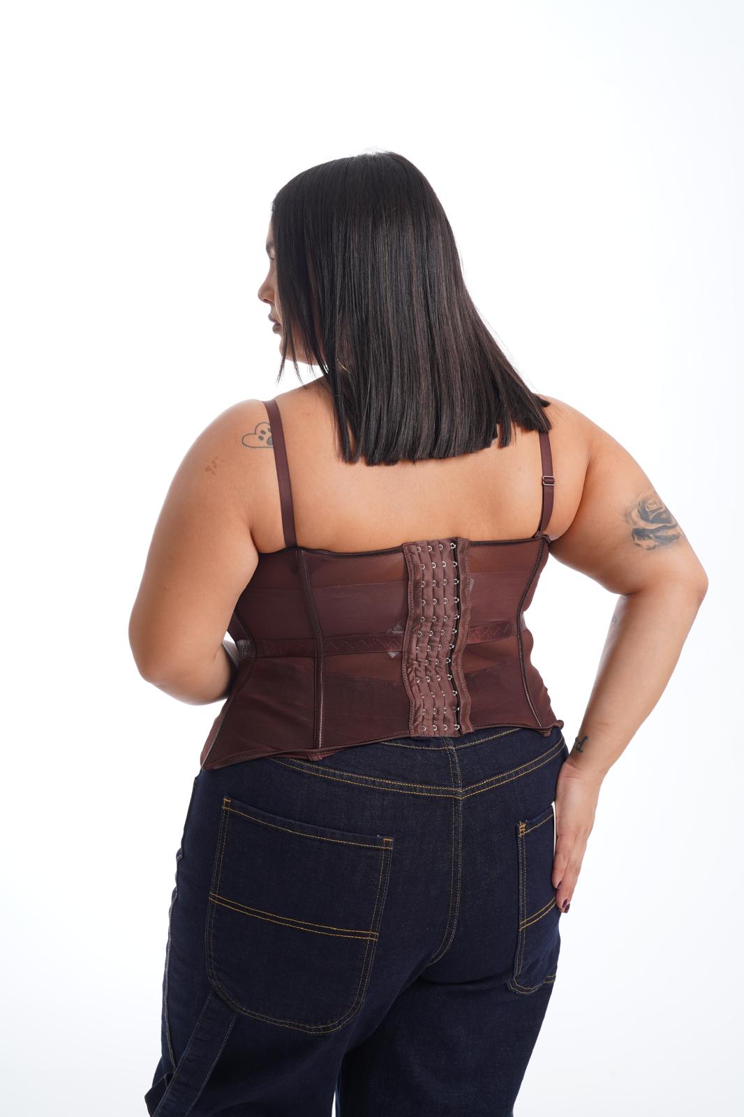 Corsetto Steccato Marrone