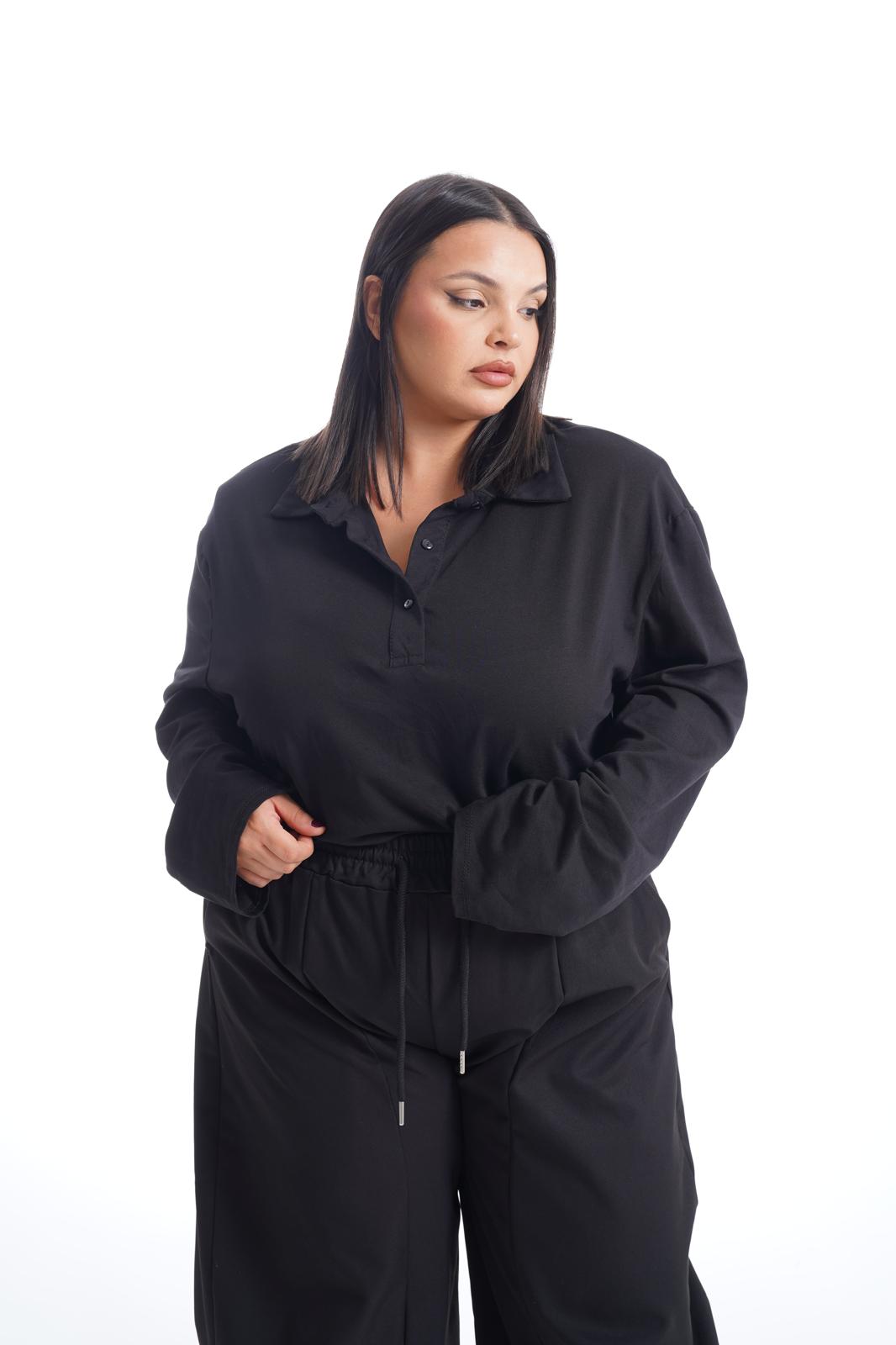 Polo Con spalline Nera