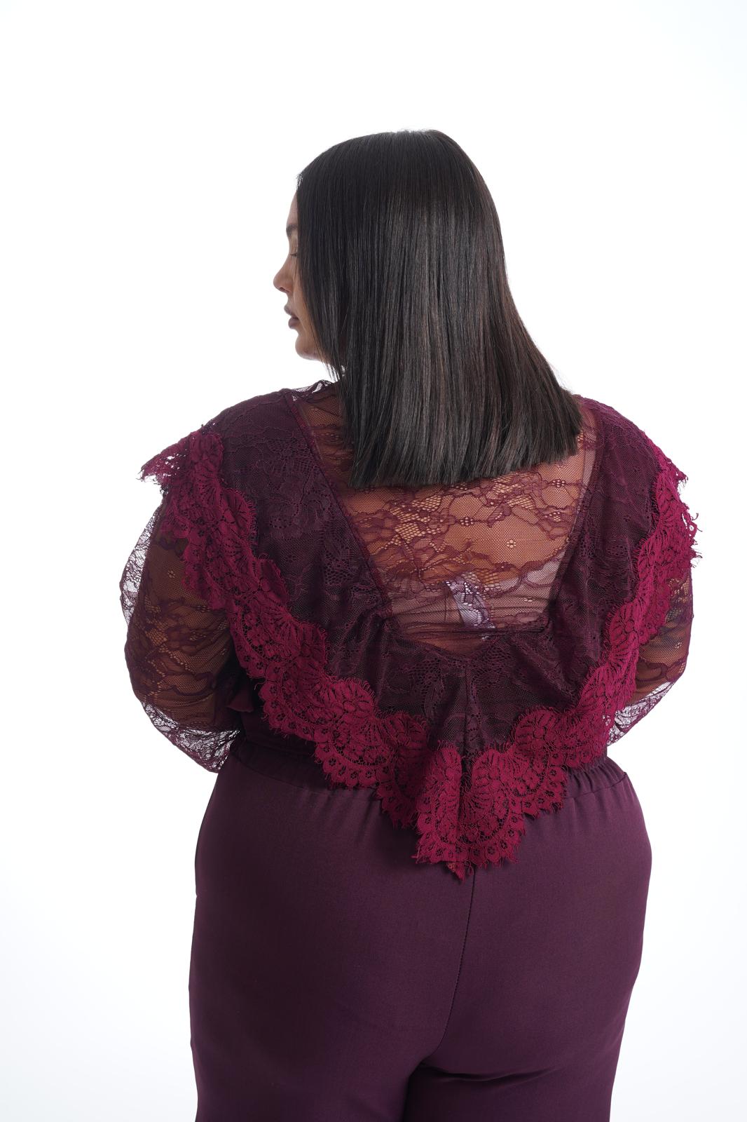 Blusa Crop In Pizzo Vinaccio